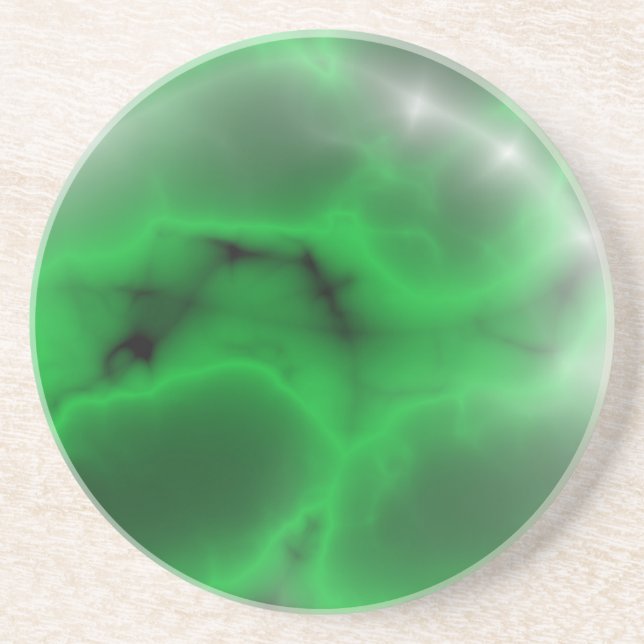 Grès dessous de verre en marbre vert (Devant)