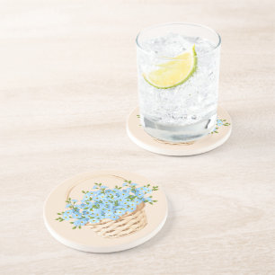 Grès Dessous de verre en pierre du panier à fleurs