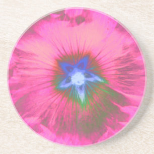 Grès Dessous de verre en velours rose Hollyhock