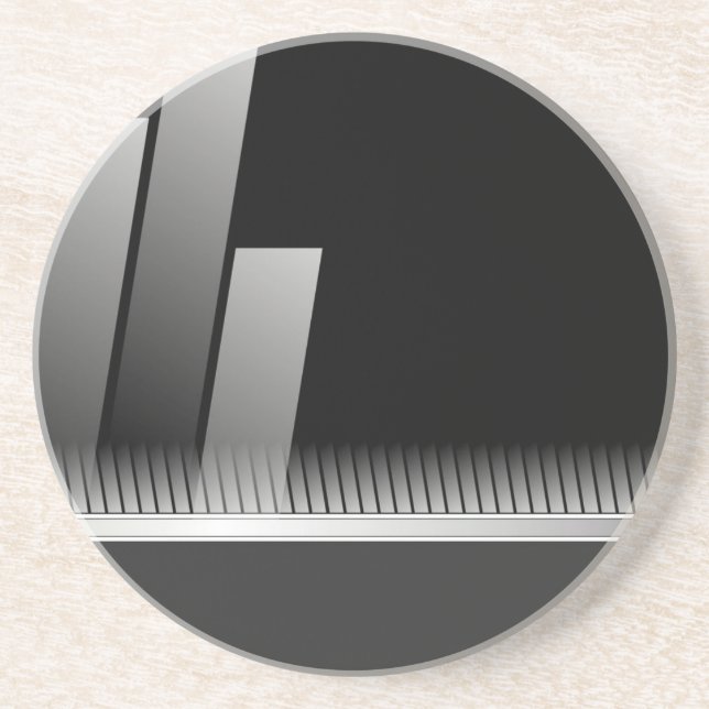 Grès Dessous de verre industriels noirs et argentés en (Devant)