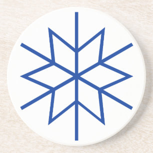 Grès Dessous de verre - Snowflakes en bleu