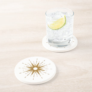 Grès Elégant Dessous de verre en pierre de Starburst Or