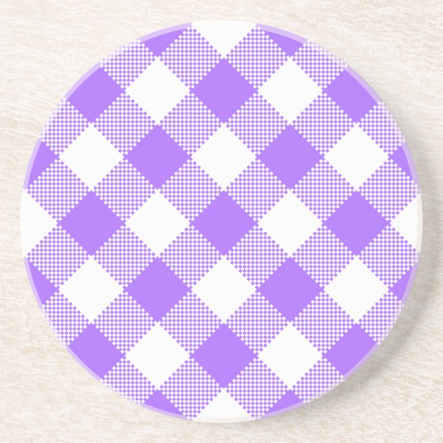 Grès en vichy série : Dessous de verre violet 1 de plus (Devant)
