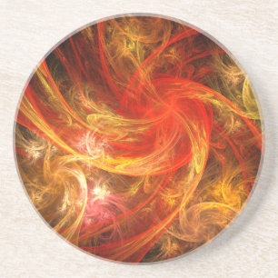 Grès Firestorm Nova Abstrait Art Dessous de verre en gr