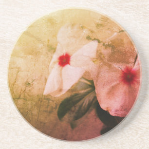 Grès Fleurs Rétro Photo Dessous de verre de boisson en