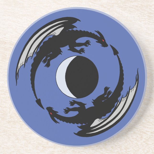 Grès Moon Dragons Design Imaginaire Dessous de verre en (Devant)