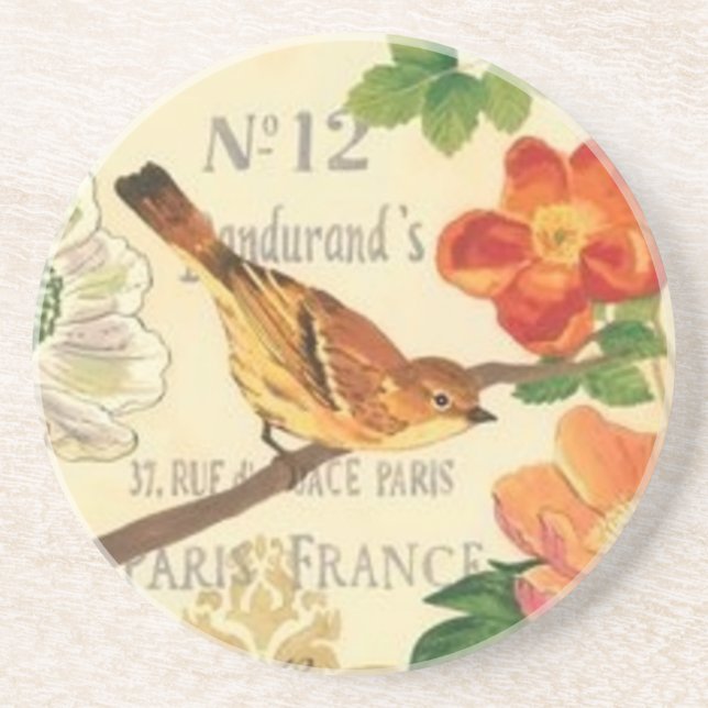 Grès Springtime en France Dessous de verre Vintage (Devant)