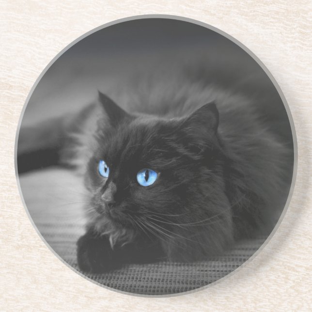 Grès Yeux Bleus de Minuit - Dessous de Verre en Pierre  (Devant)