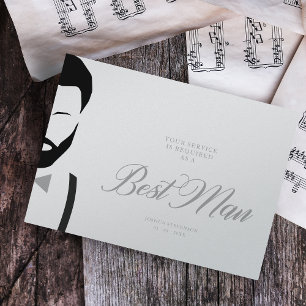 Grey Best Man Silhouette Simple Mariage Propositio