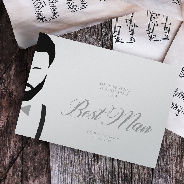 Grey Best Man Silhouette Simple Mariage Propositio (Créateur téléchargé)