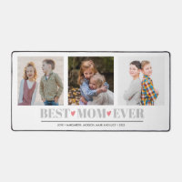 Grey BEST MOM JAMAIS collage 3 Photo PINK Hearts