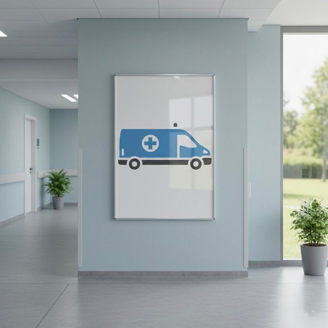 Grey Blue Ambulance Poster (Créateur téléchargé)