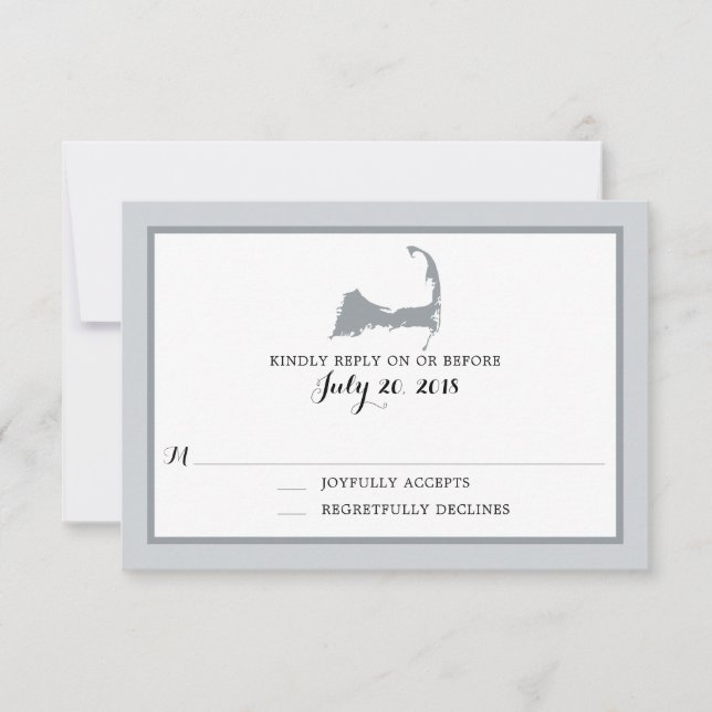 Grey Cape Cod | Mariage RSVP (Devant)