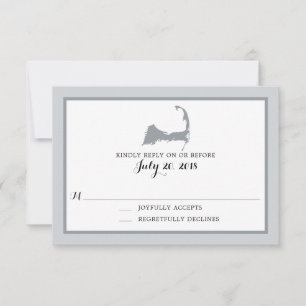 Grey Cape Cod Mariage RSVP