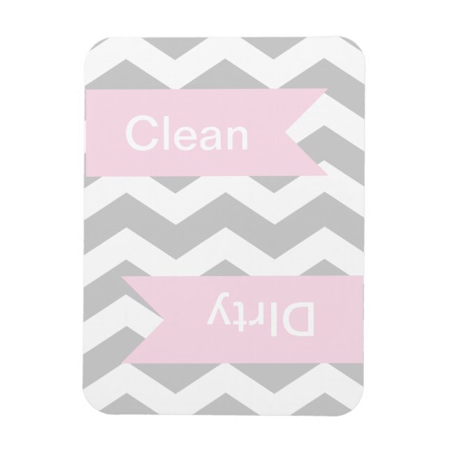 Grey Chevron Clean - Magnets de lave-vaisselle sal (Vertical)