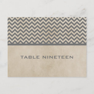 Grey Chic Chevron Numéro de table Carte postale