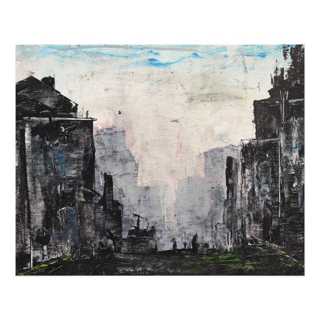 Grey City Abstract Print, Value Poster Paper  (Devant)