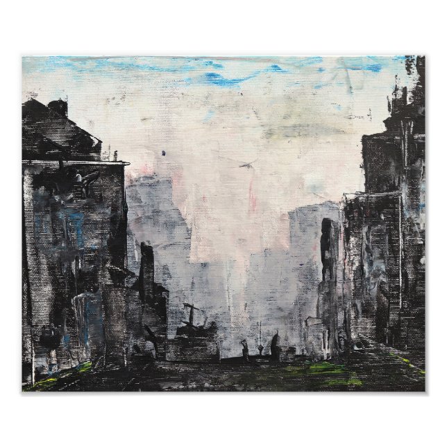Grey City Abstract Print, Value Poster Paper  (Devant)