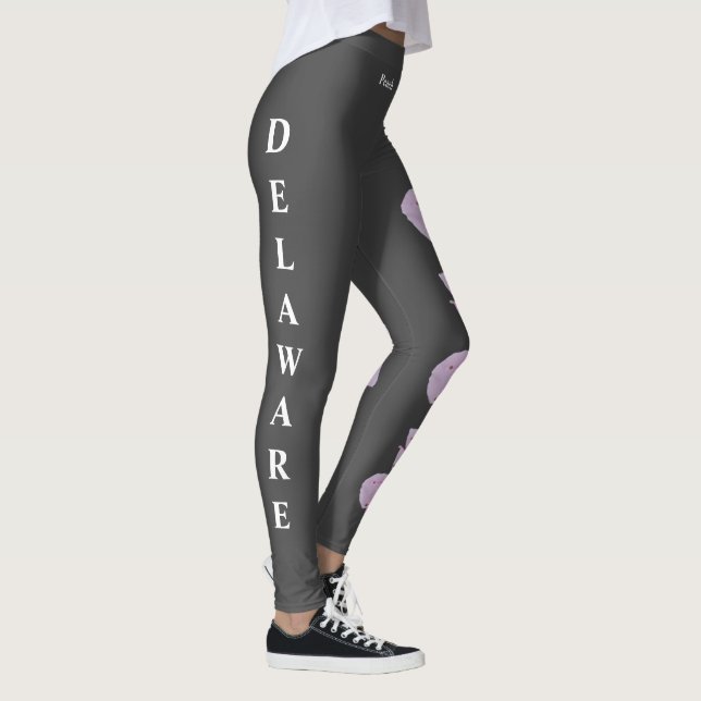 Grey Delaware State Flower Peach Blossom Leggings (Droite)