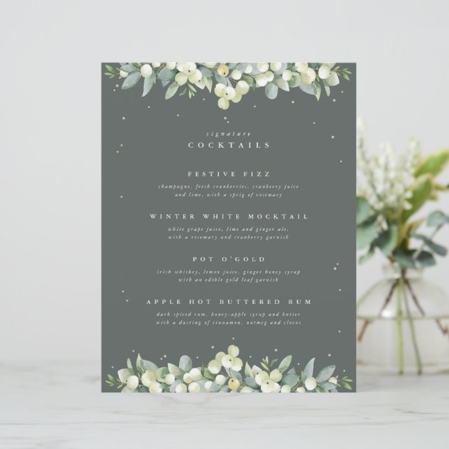 Grey Green Snowberry+Eucalyptus Mariage Boissons B (Debout devant)