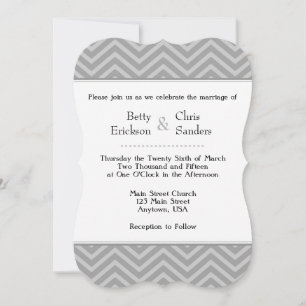Grey Grey Chevron Invitations de mariage