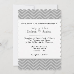 Grey Grey Chevron Invitations de mariage