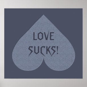 Grey Heart Anti-Valentine poster personnalisé
