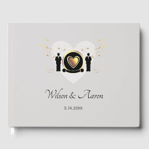 Grey Heart Homme Mariage Livre d'or