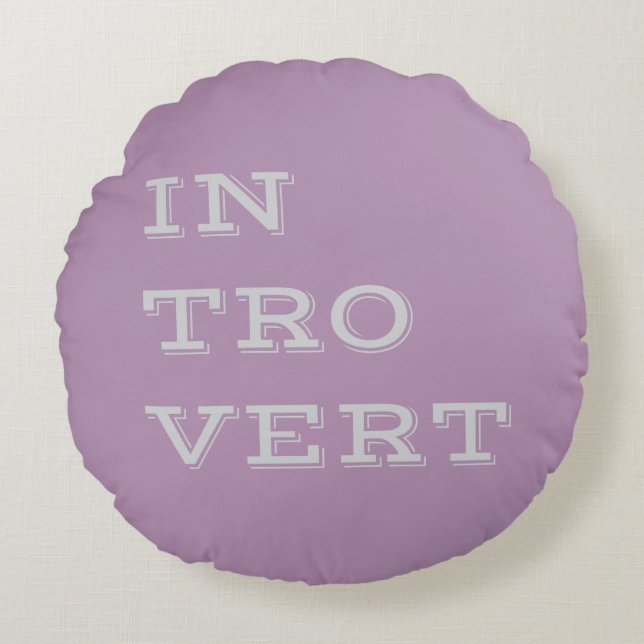 Grey Introvert Coussin rond (Devant)