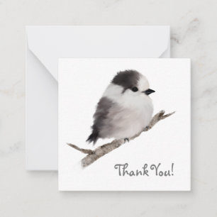 Grey Jay Bird Merci Carte Note