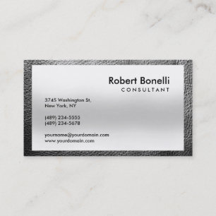 Grey Plain Moderne Consultant Carte de visite