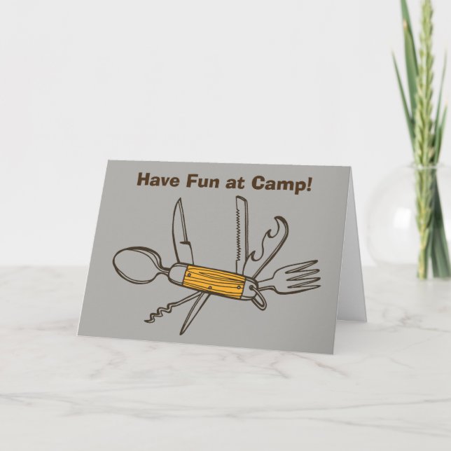 Grey S'Amusent À Camp Pocket Knife Carte De Voeux (Devant)