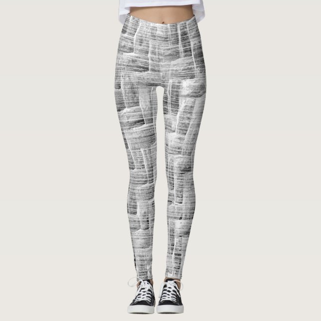 Grey Scratch Patterned Leggings  (Devant)