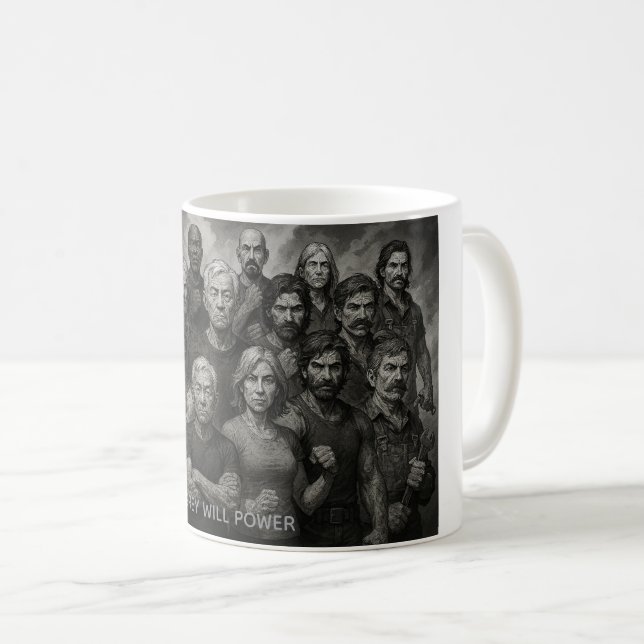 Grey Will Power Coffee Mug (Devant droit)