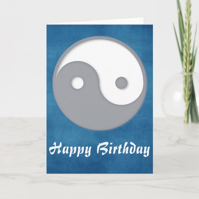 Grey Ying/Yang Bonne carte de voeux d'anniversaire (Devant)