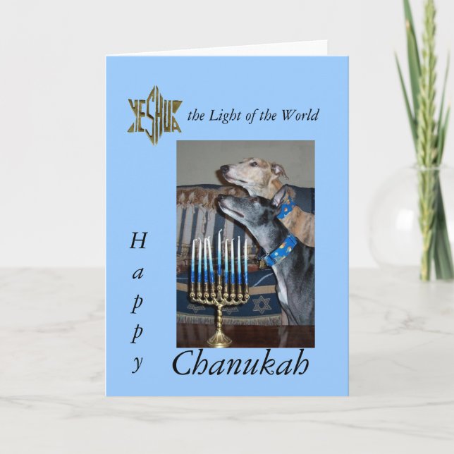 Greyhound carte Messianic chanukah (Devant)
