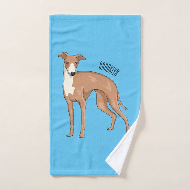 Greyhound dog cartoon illustration   (Serviette à main)
