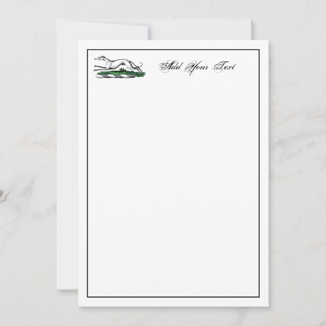 Greyhound Whippet exécutant une carte de note de c (Devant)