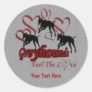 Greyhounds Et Coeurs Aimer Sticker Chien