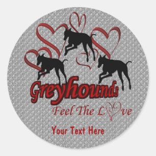Greyhounds Et Coeurs Aimer Sticker Chien
