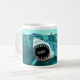 Griffer requin nom personnalisé tasses