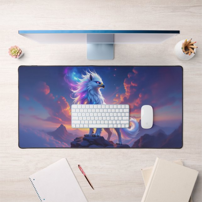 Griffon Blanc Mythique au Sommet du Monde (Bureau 1)