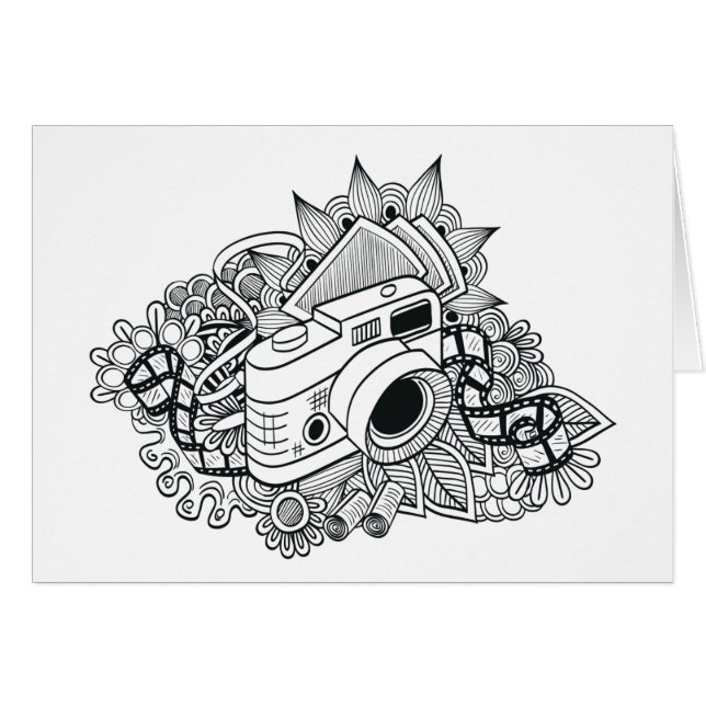 Griffonnage d'appareil-photo de hippie (Devant horizontal)