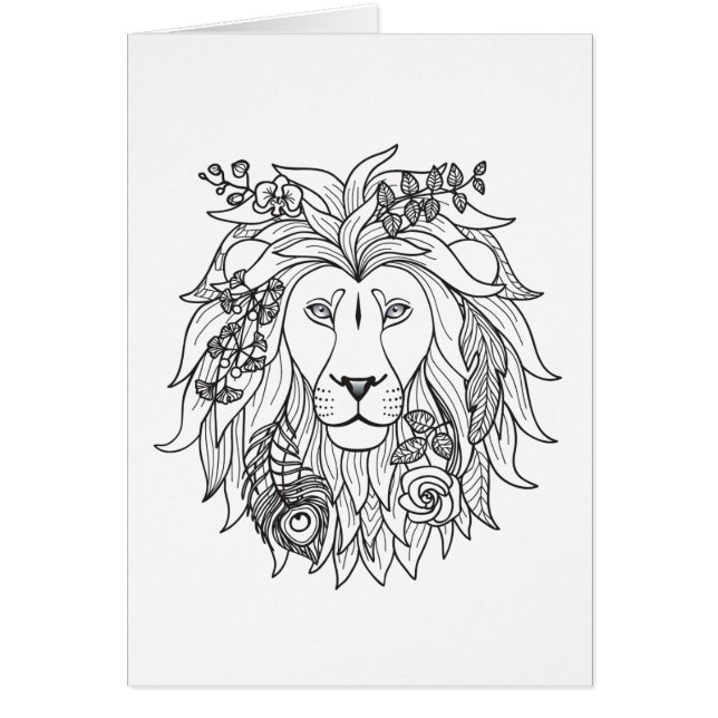 Griffonnage de lion et de fleurs (Devant)