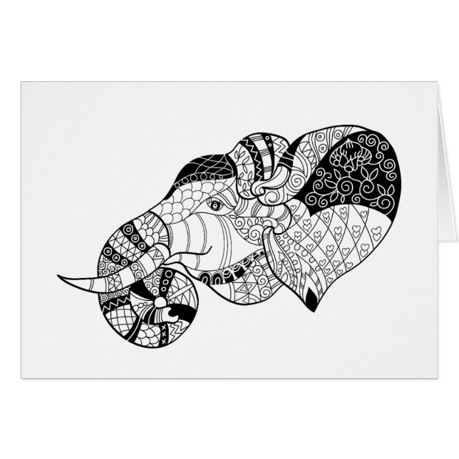 Griffonnage principal de Zenstyle d'éléphant (Devant horizontal)