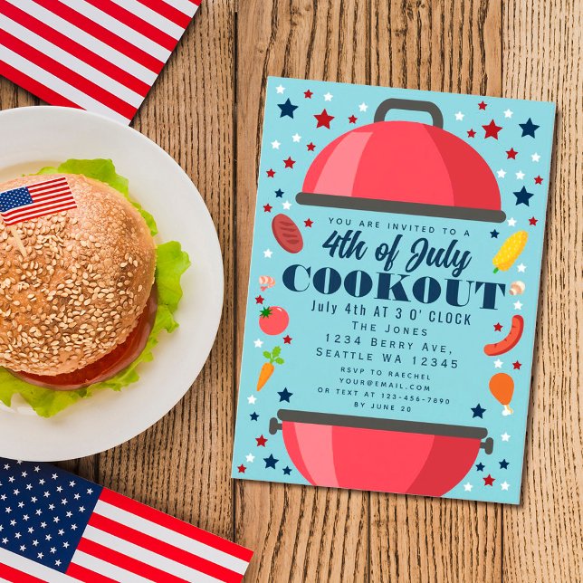 Grill 4 juillet Cookout Invitation (Créateur téléchargé)