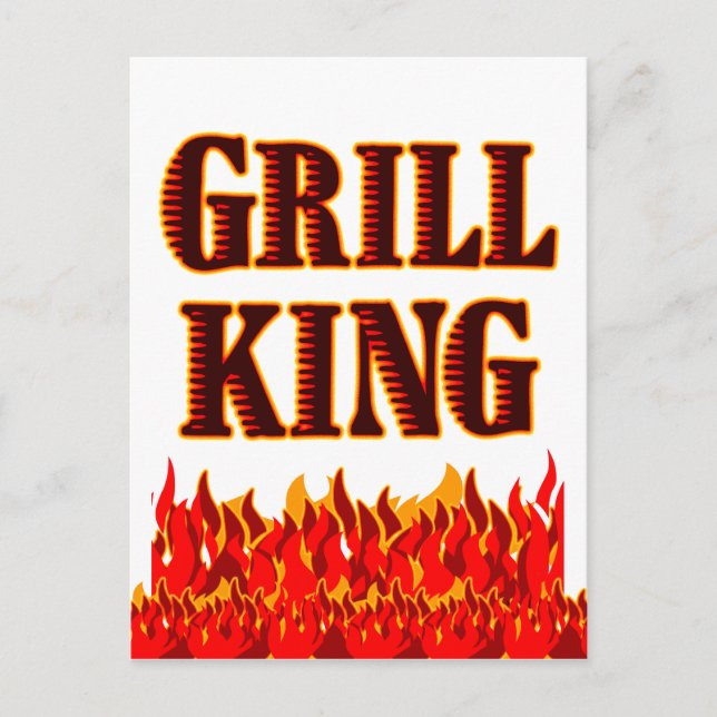 Grill King Flames BQ Dit Carte Postale (Devant)