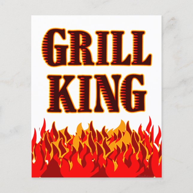 Grill King Red Flames Custom Flyer Modèle (Devant)