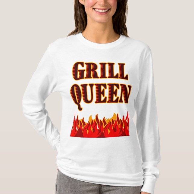 Grill Queen Funny BBQ Dit T-shirt (Devant)