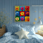 Grille à fleurs Pop Art Coloré Art mural<br><div class="desc">Cette grille de fleurs pop art dynamique et ludique présente des fleurs audacieuses et colorées, parfaites pour ajouter une touche joyeuse à toute pièce. Avec ses tons vifs et son style moderne, cet art mural est idéal pour la décoration de la maison, les cadeaux ou comme pièce amusante d'accent. Disponible...</div>